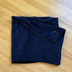 Navy Jacquemus Velour Wrap Miniskirt
